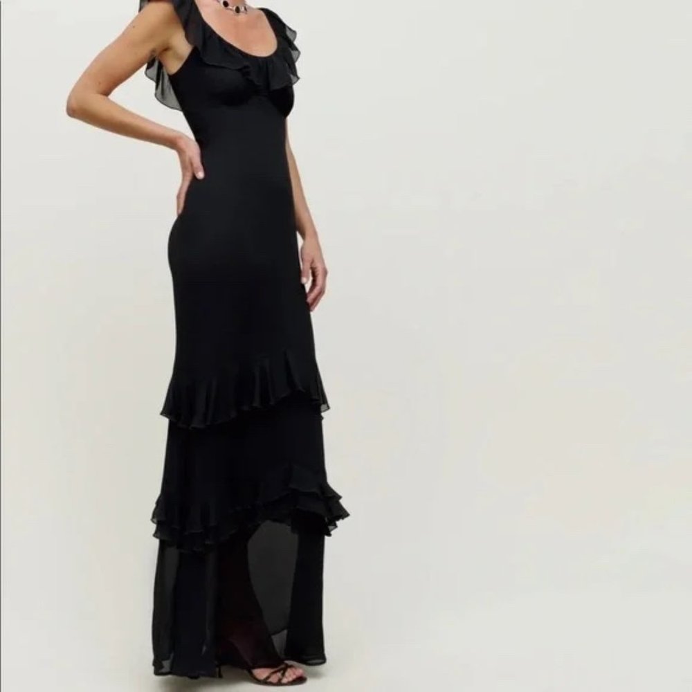 Reformation Tripoli Dress, Black,  Size 2, excellent condition